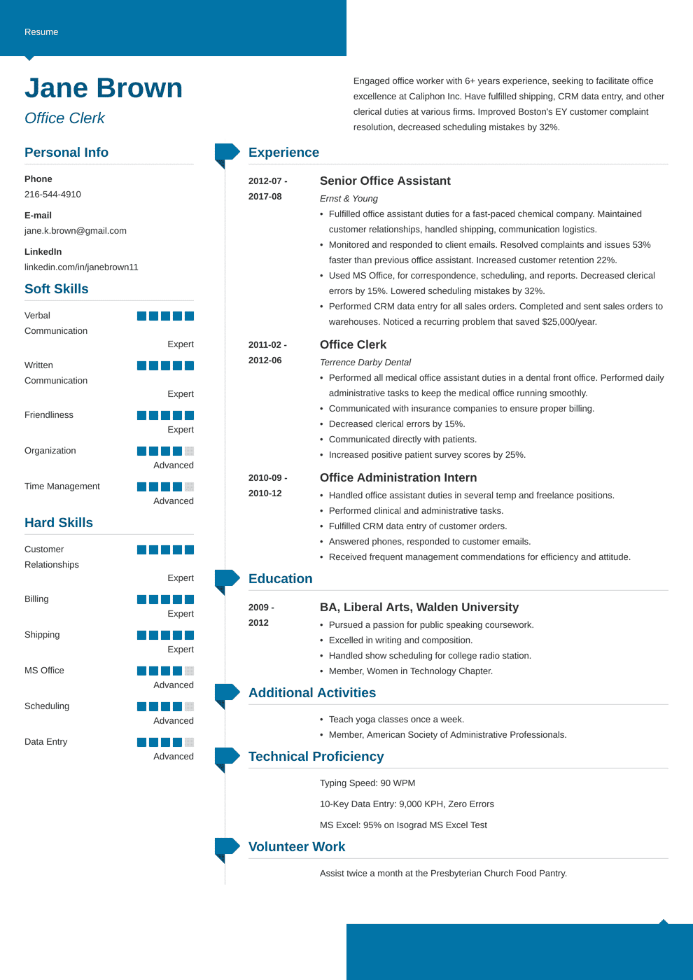 Office Clerk Resume Samples & Writing Guide With Tips