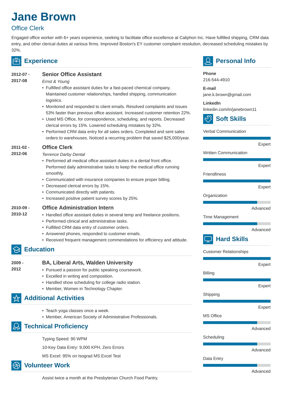 Office Clerk Resume Samples & Writing Guide With Tips