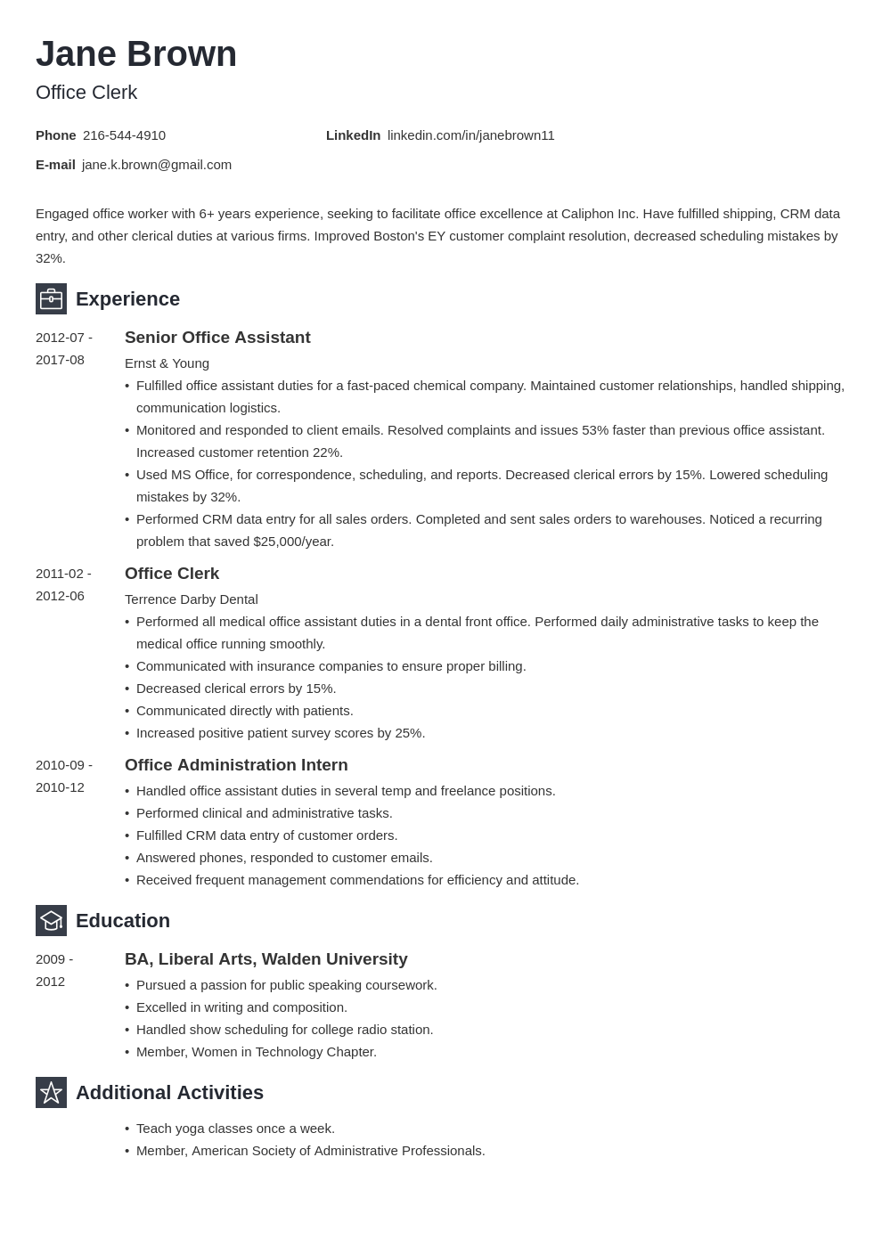 office clerk resume example template newcast