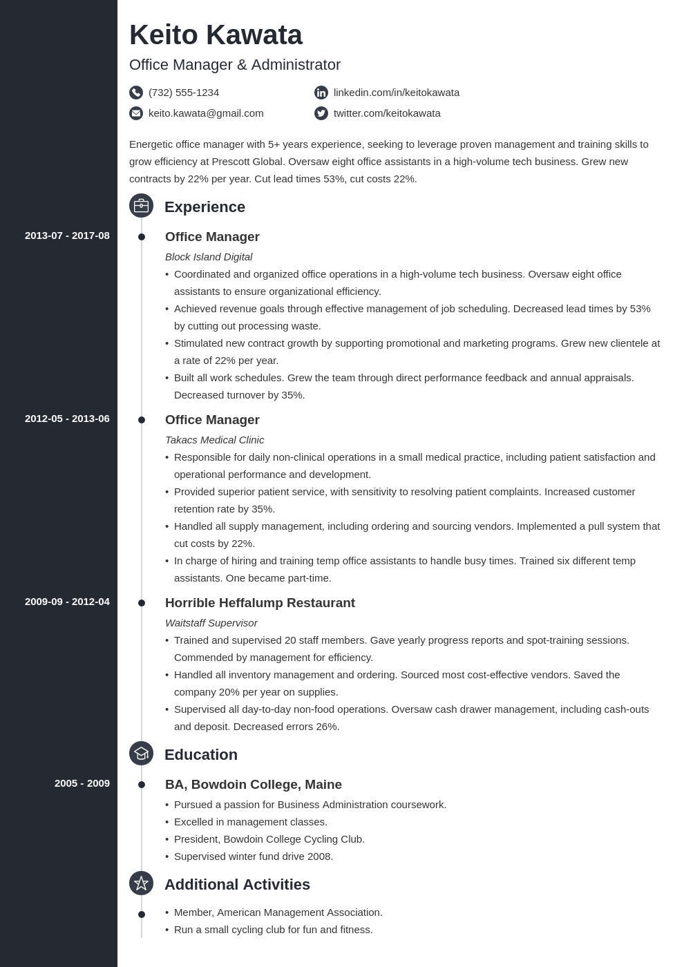 office manager job description resume