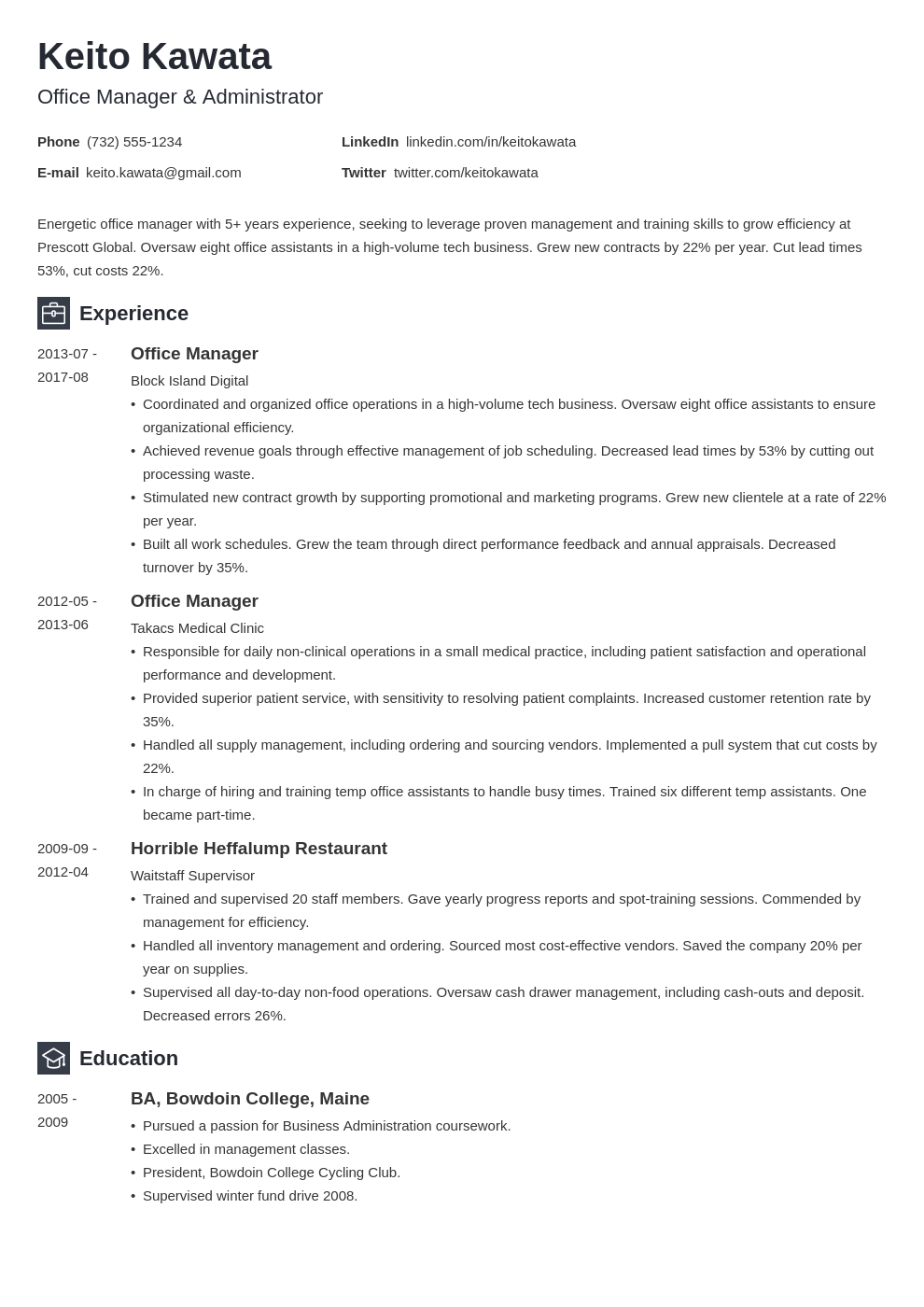 Office Manager Job Description For A Resume Examples