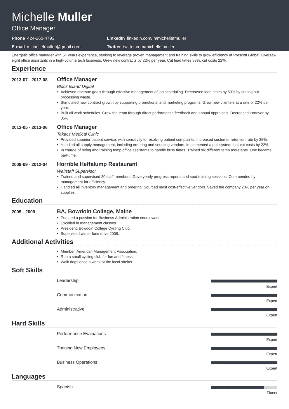 Office Manager Resume Sample Complete Guide 20 Examples