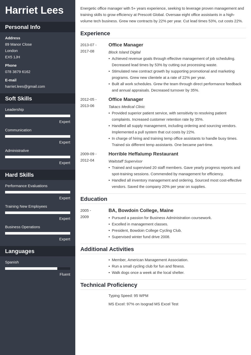 office manager resume example template cascade