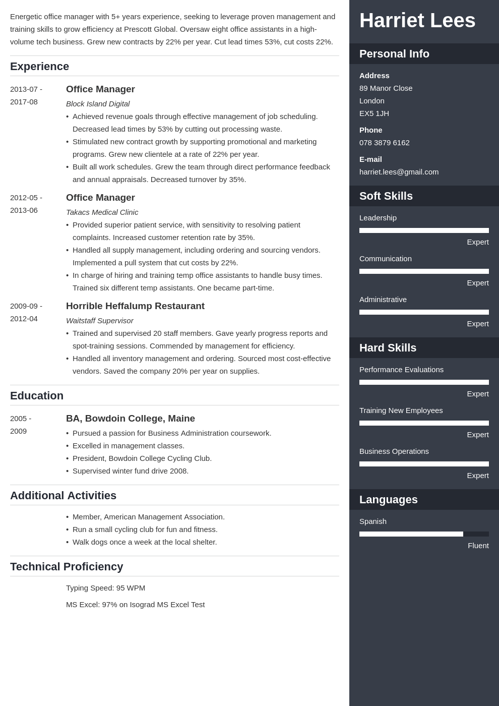 office manager resume example template enfold