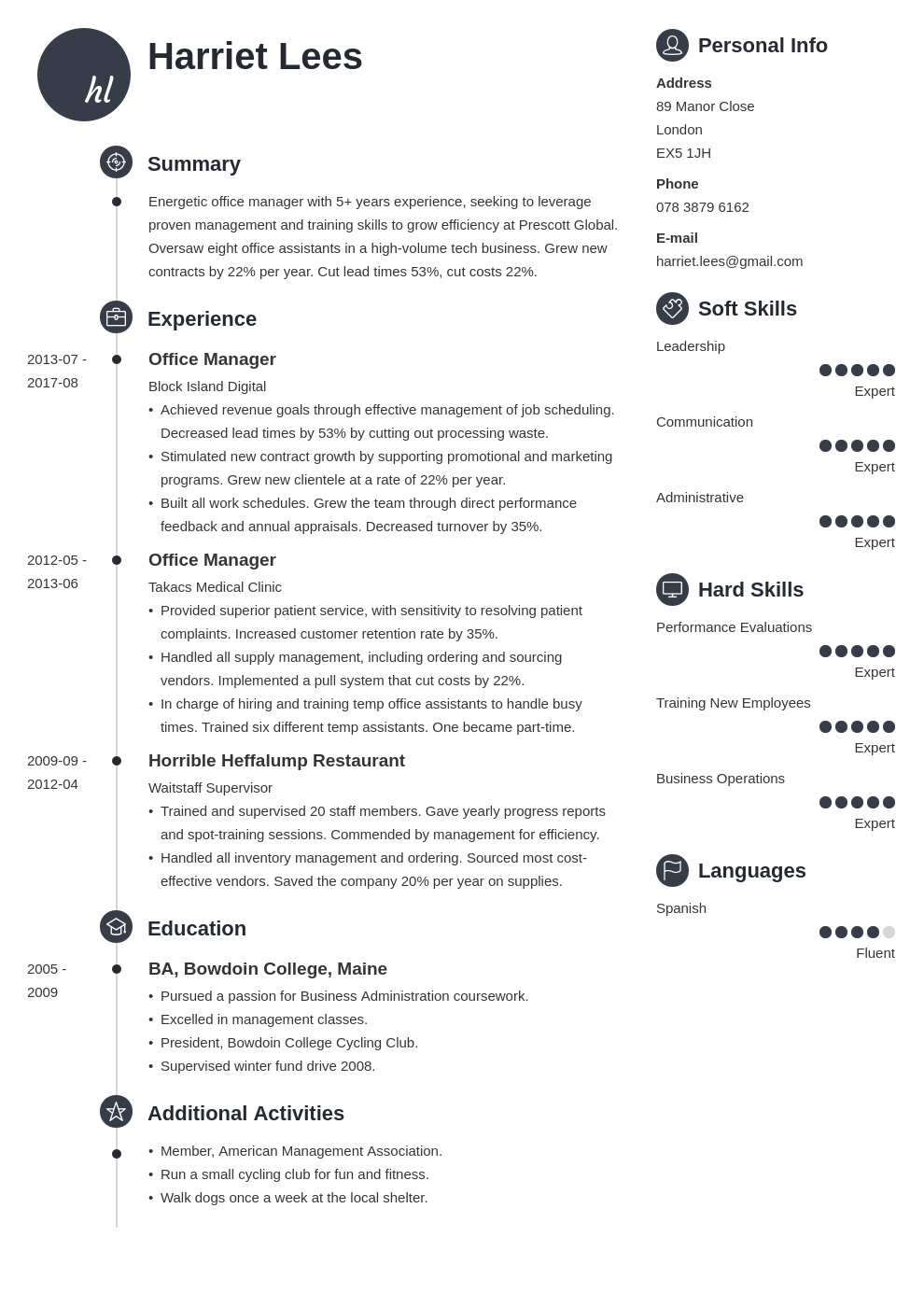 office manager resume examples