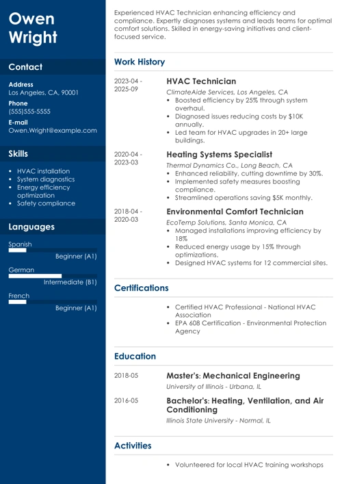 sample resume example