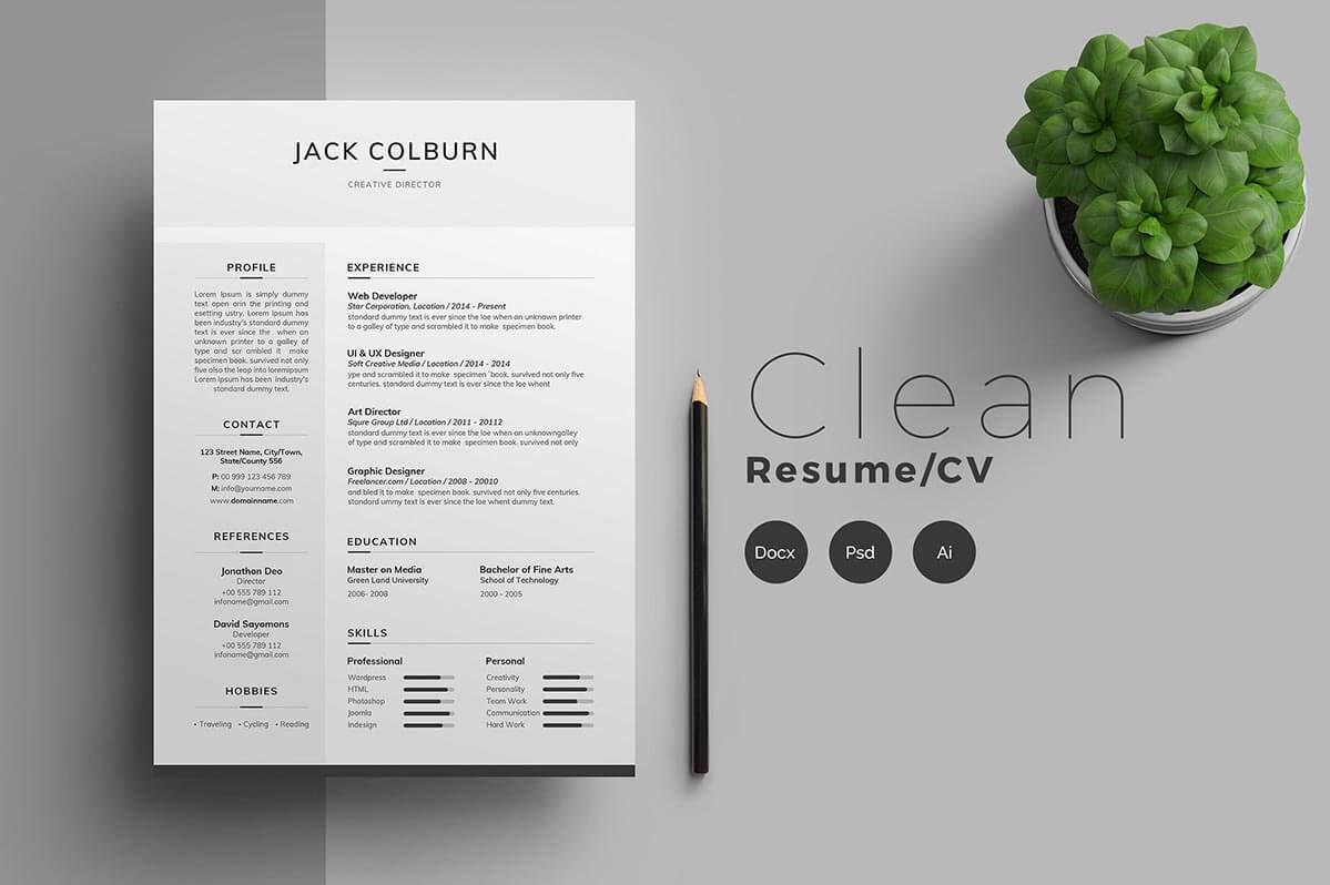 one page ppt resume template free download