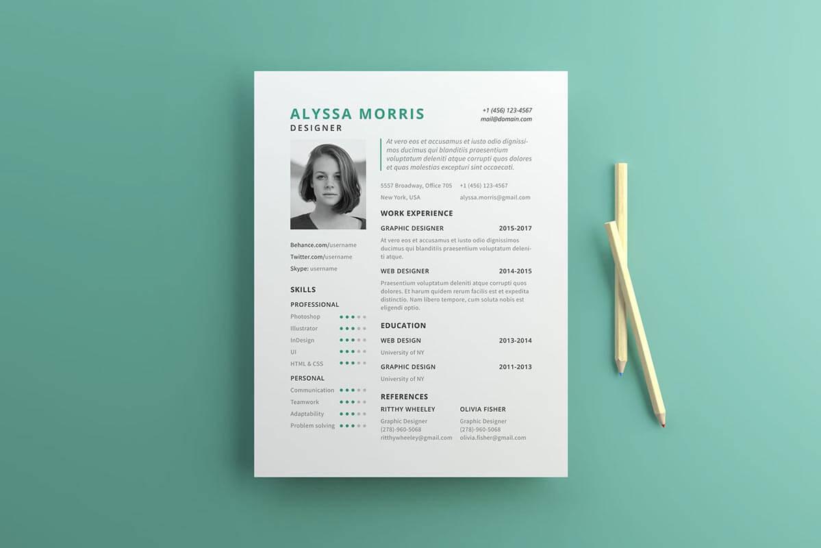 15 One Page Resume Templates Examples Of 1 Page Format