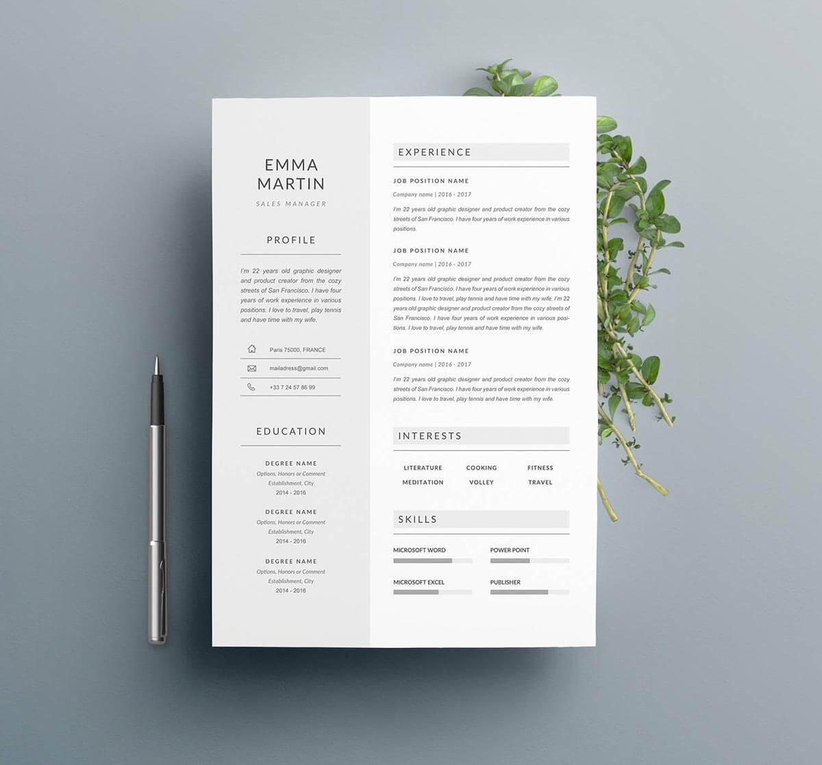 15-one-page-resume-templates-to-fill-in-download