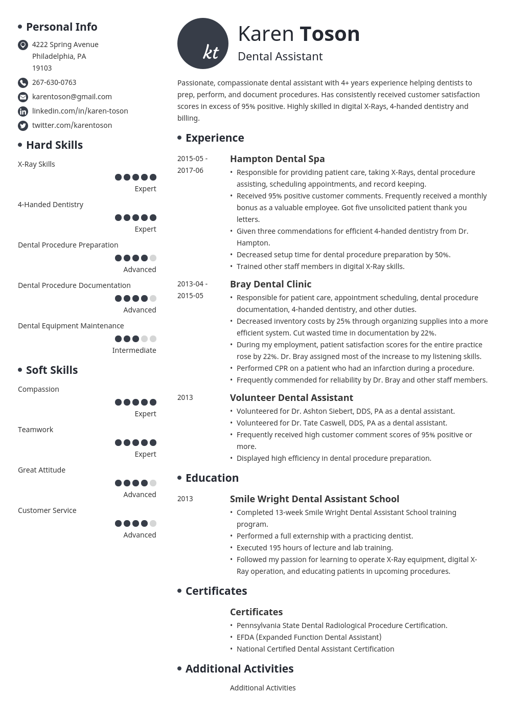 One Page Company Cv Design - Professional 1 Page Resume Template