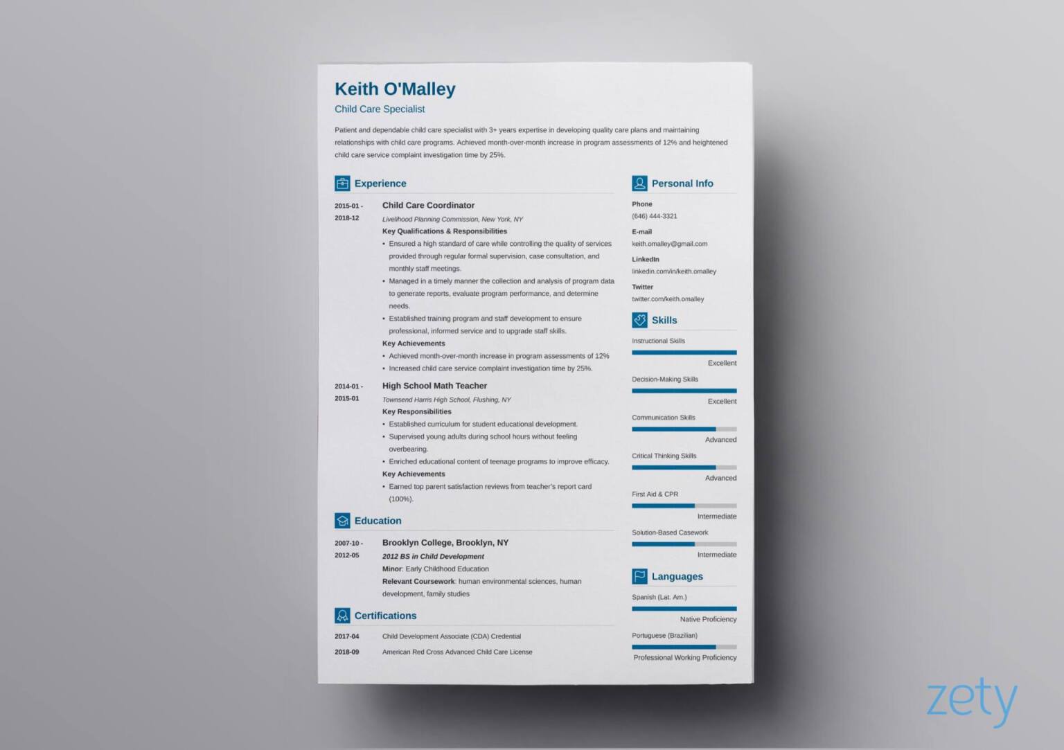 15 One Page Resume Templates to Fill-in & Download