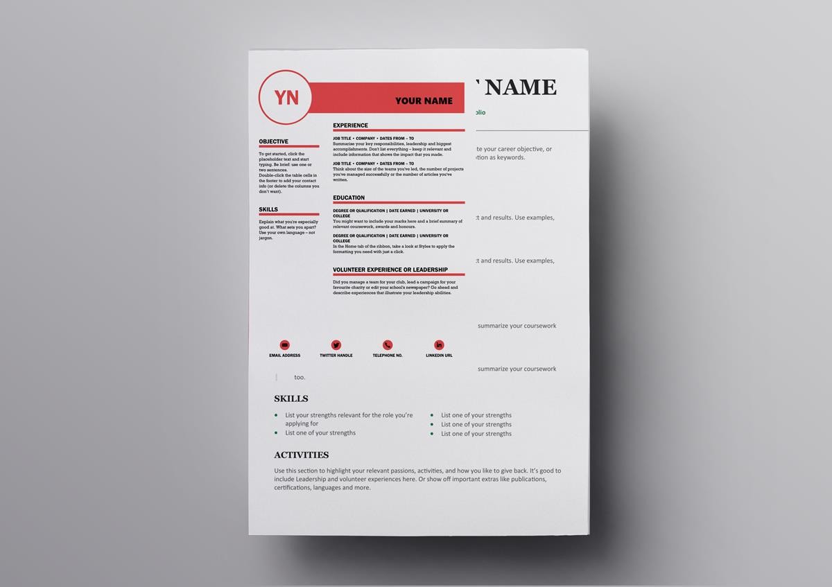 resume template open document