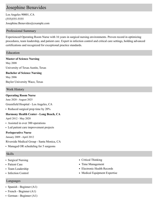 sample resume example