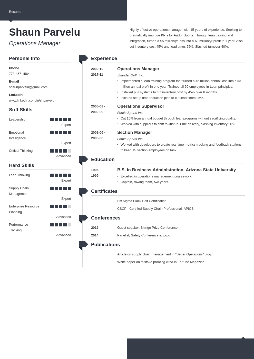 operations manager resume example template modern