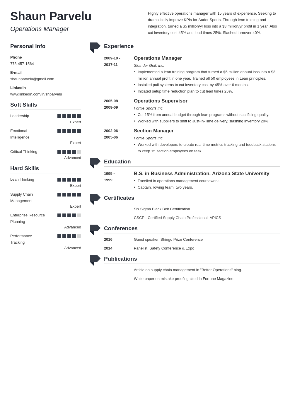 operations manager resume example template muse
