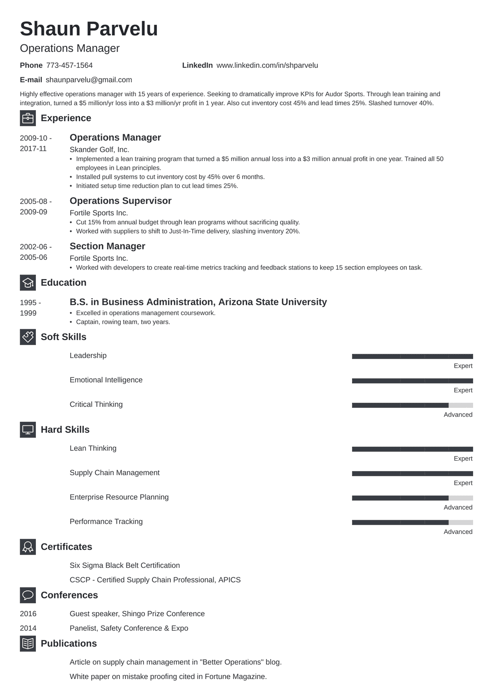 Operations Manager Resume Examples Amp Writing Guide