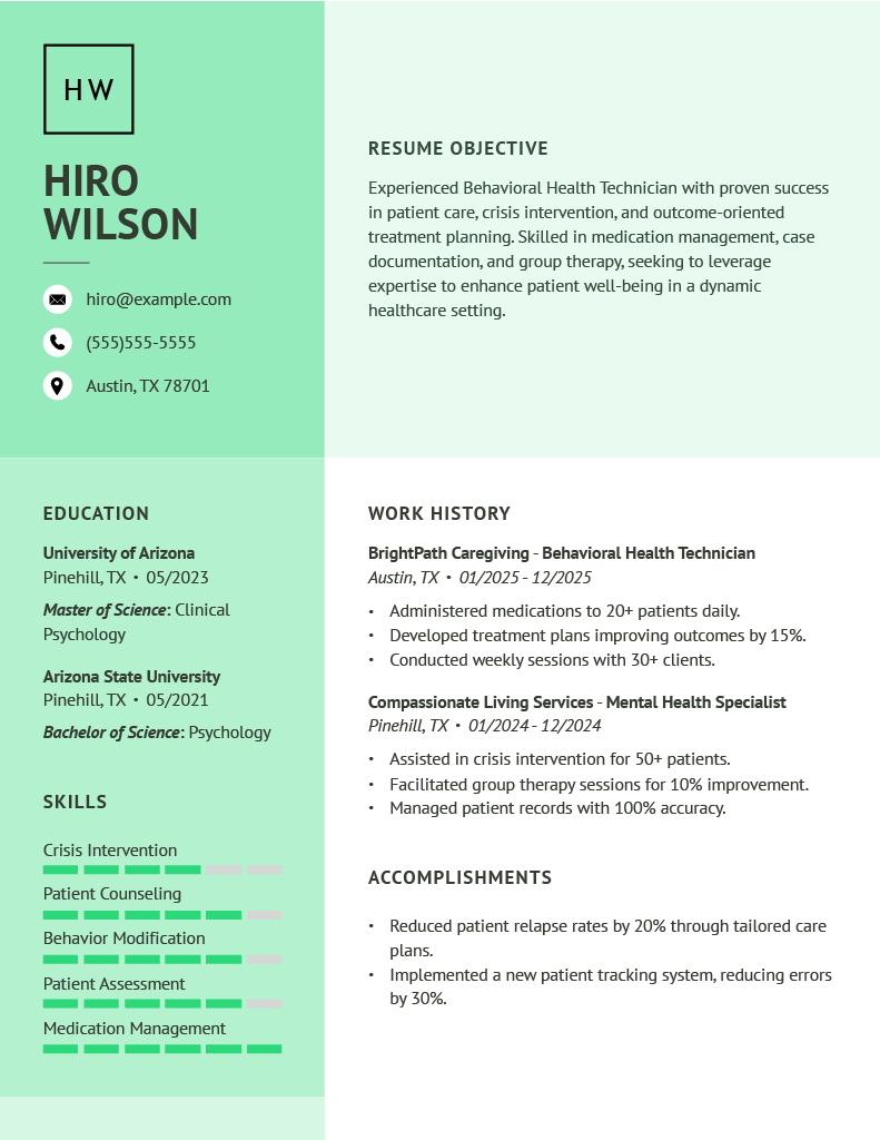 Original Monster resume template