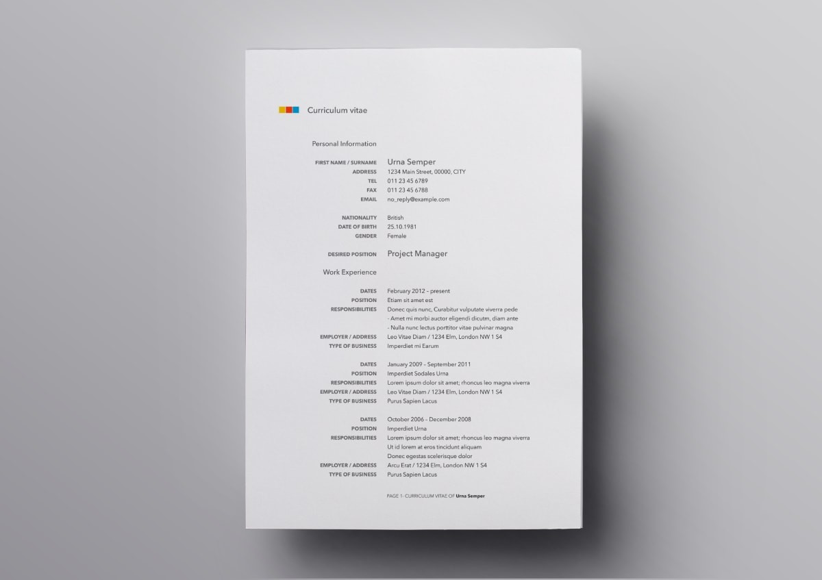 free apple pages resume template download