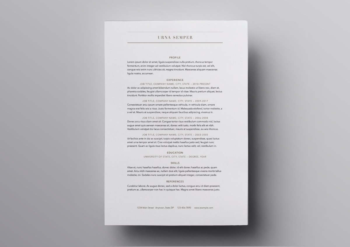 pages resume template