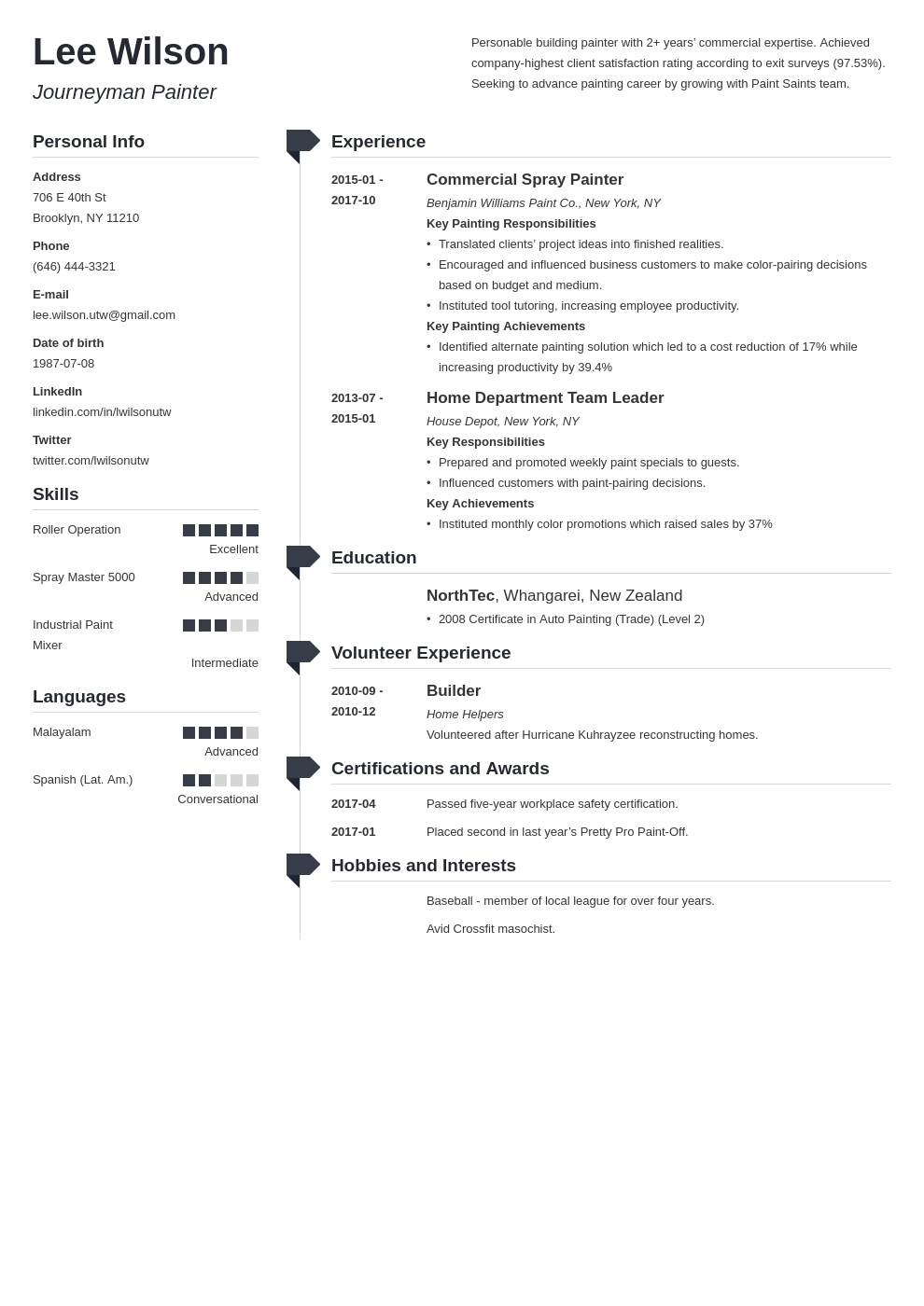 Painter Resume Sample [With Objective and Job Description]