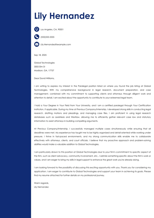 sample cover letter example