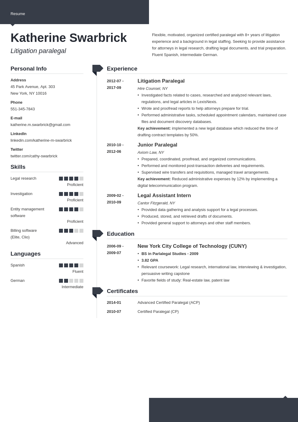paralegal resume example template modern
