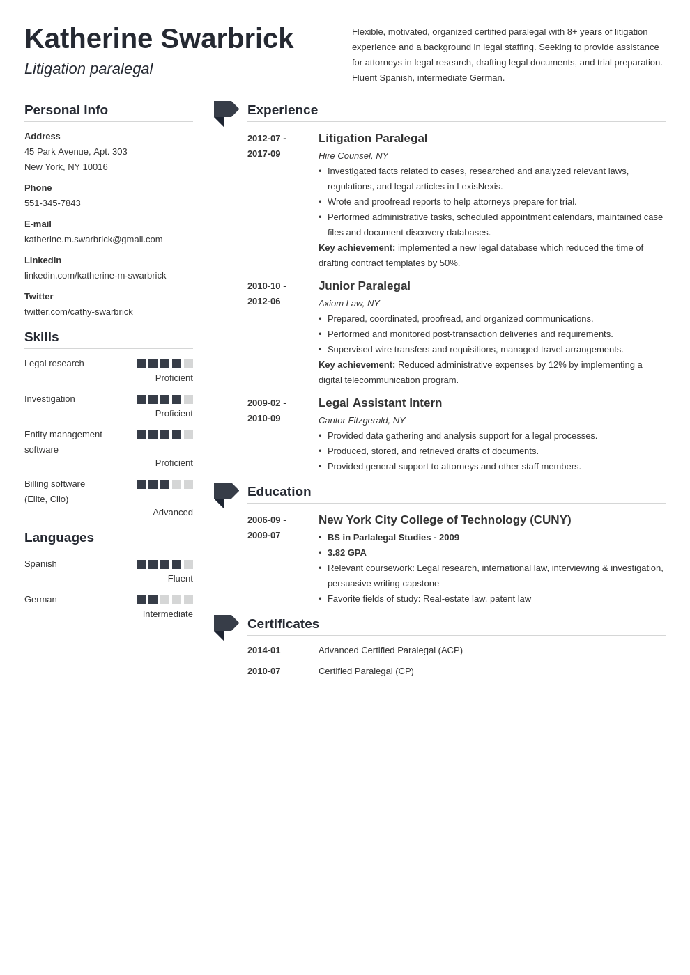 paralegal resume example template muse