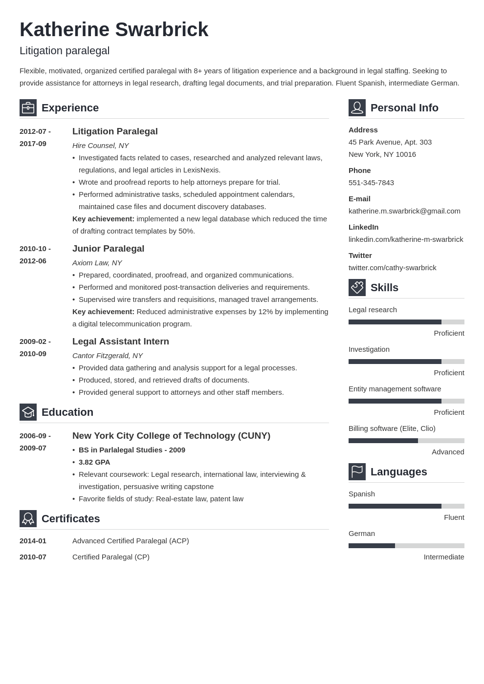 paralegal resume example template vibes