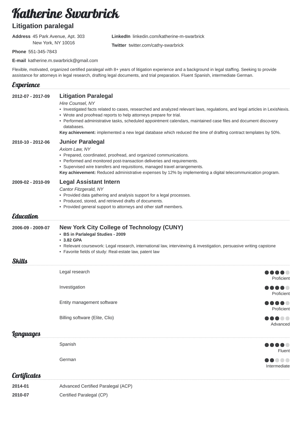 Paralegal Resume Template from cdn-images.zety.com