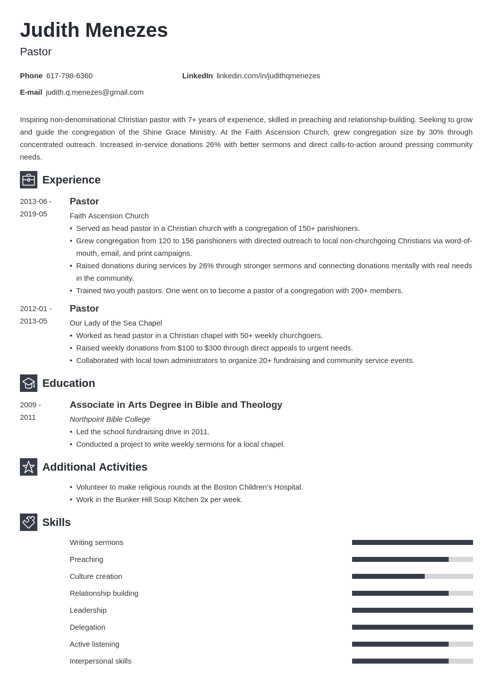Pastor Resume Template (Guide & 20+ Examples)