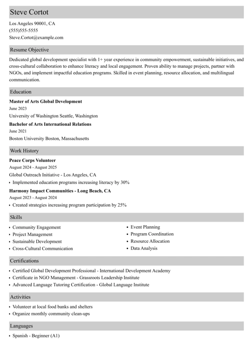 sample resume example