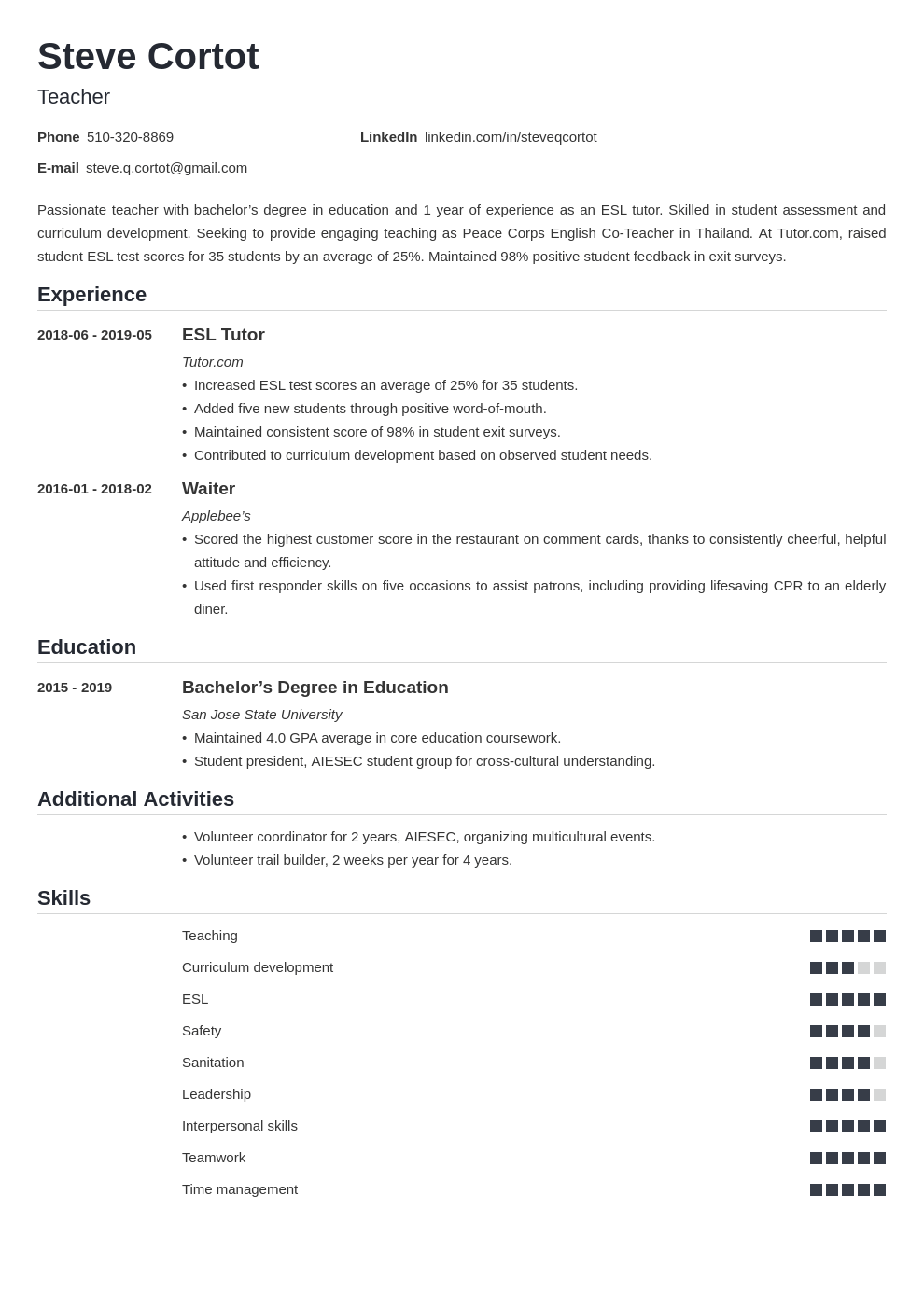 peace corps resume example template nanica
