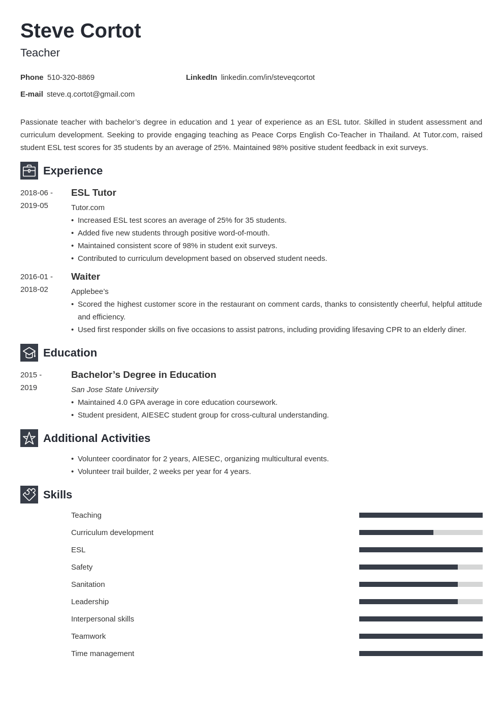 peace corps resume example template newcast