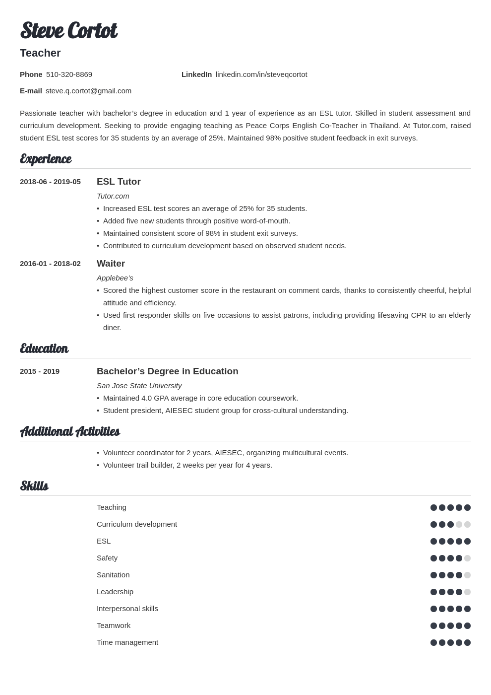 peace corps resume example template valera