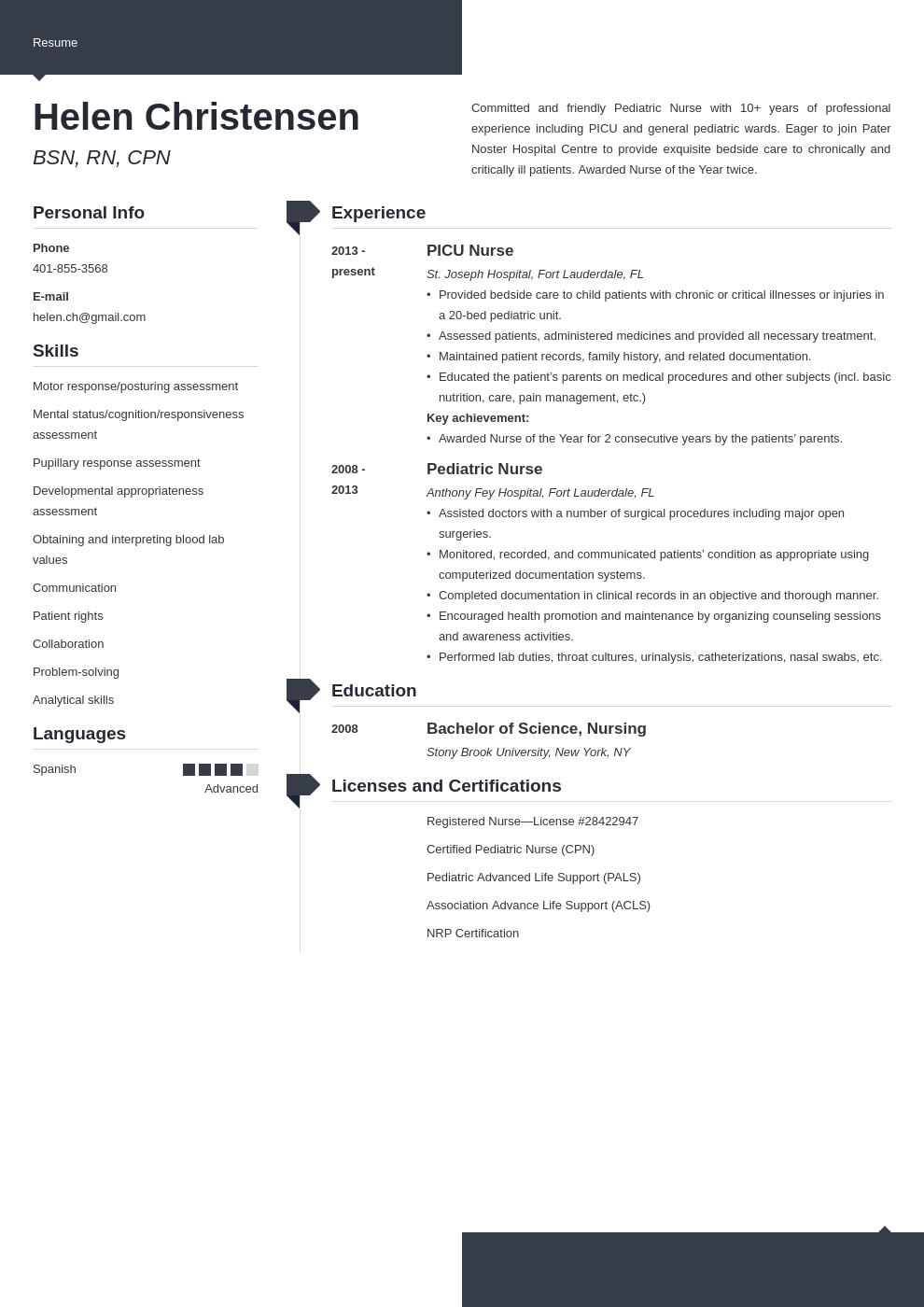 pediatric nurse resume example template modern