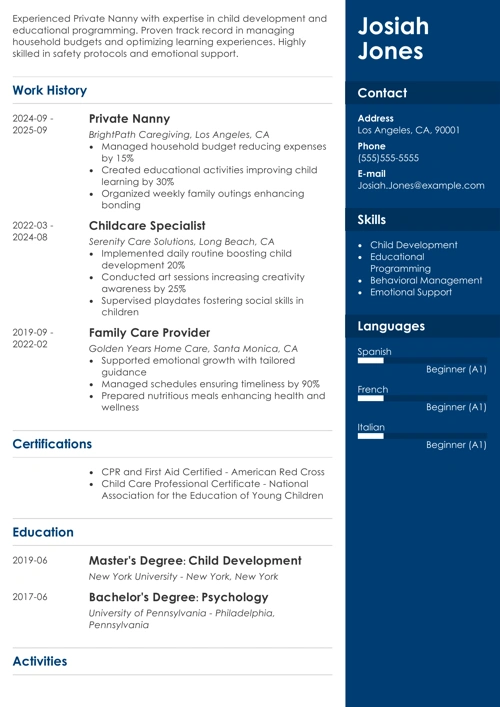 sample resume example