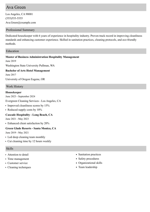 sample resume example