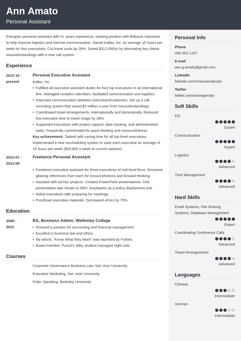 personal assistant resume example template cubic