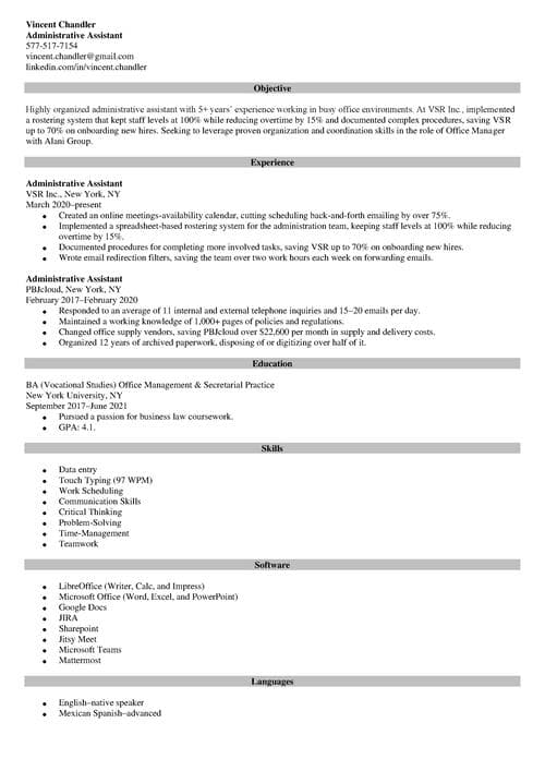 personal details in resume example