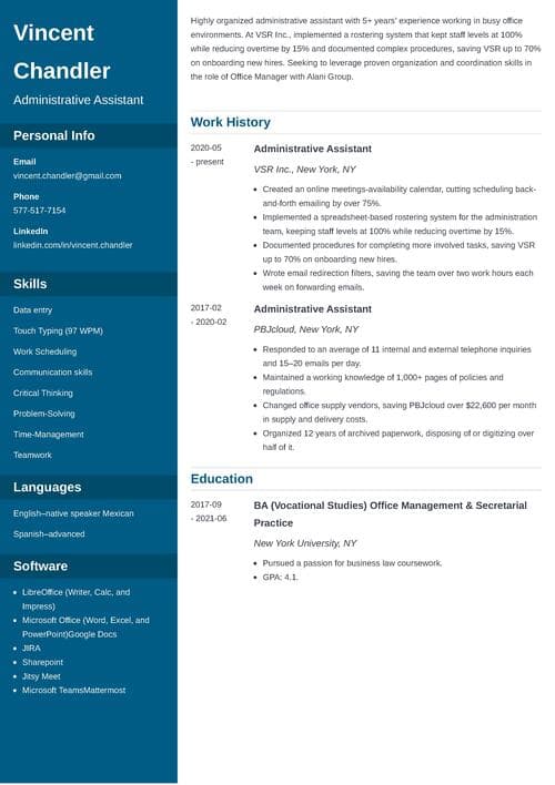personal details in resume example