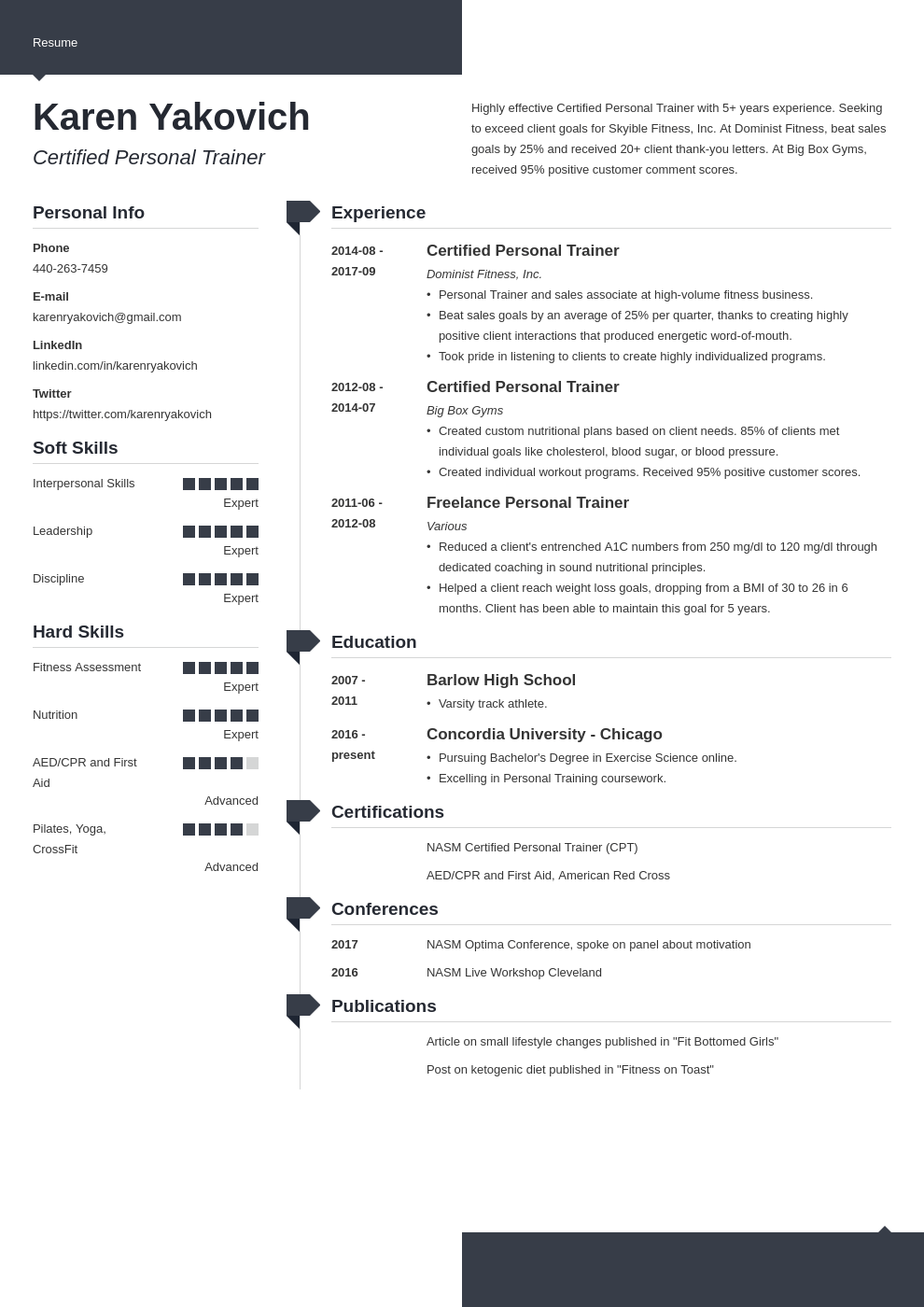 personal trainer resume example template modern