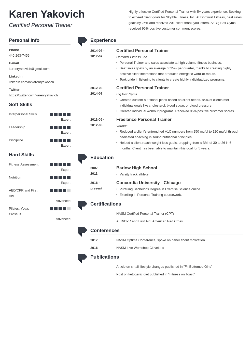 personal trainer resume example template muse