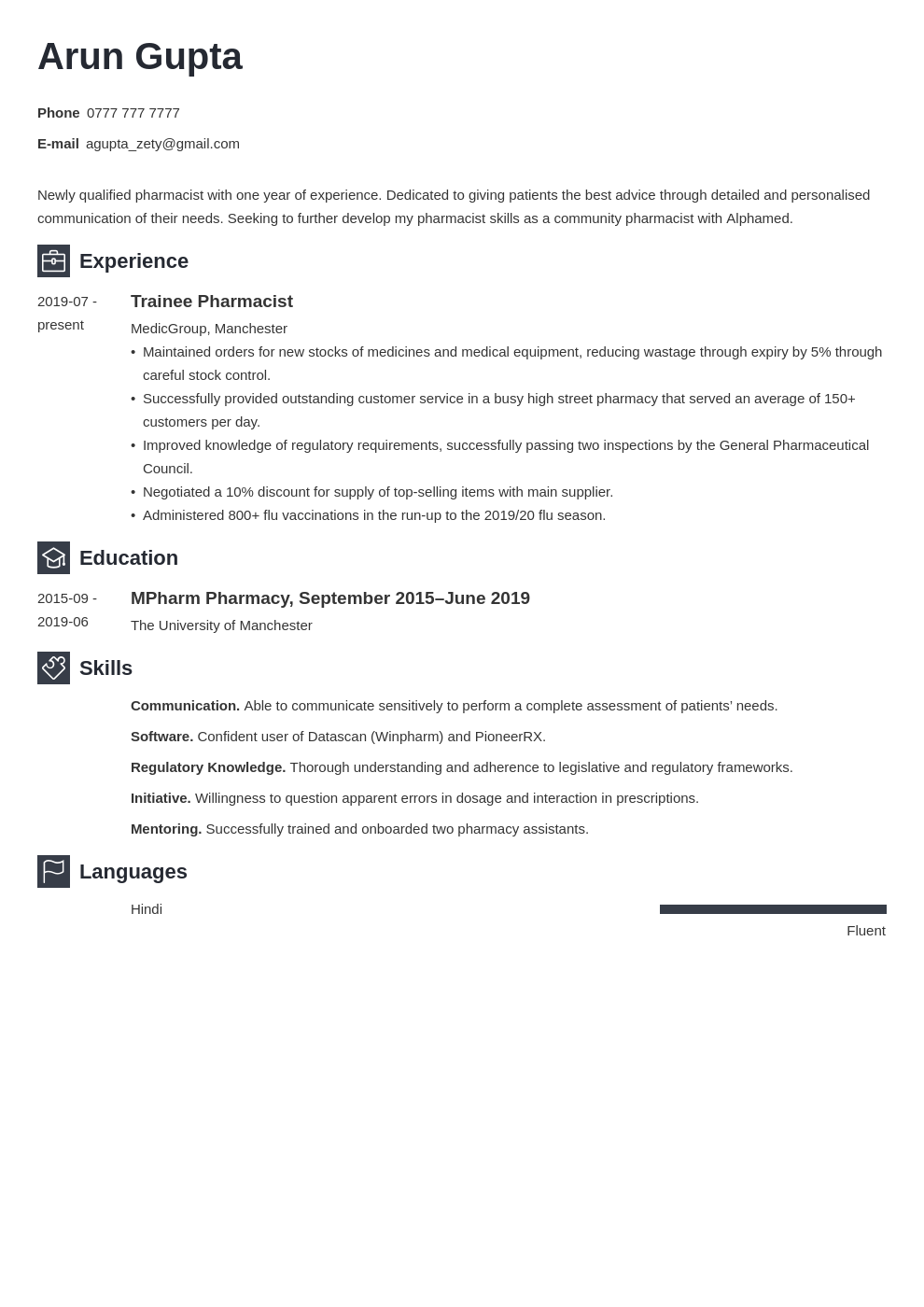 Create The Perfect Pharmacist CV: Template & Writing Guide