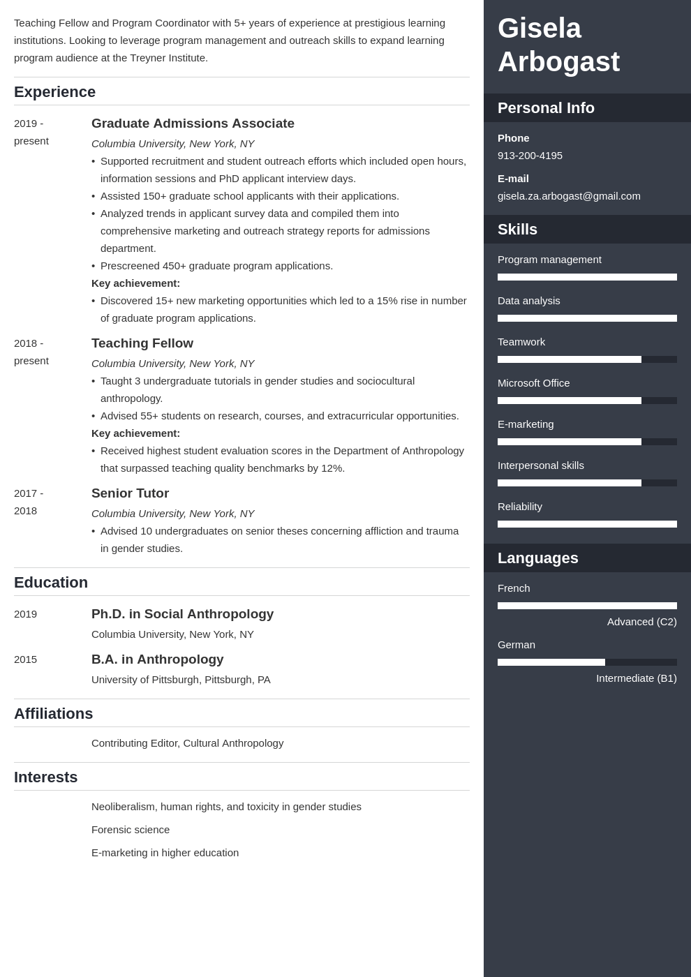 phd resume example template enfold