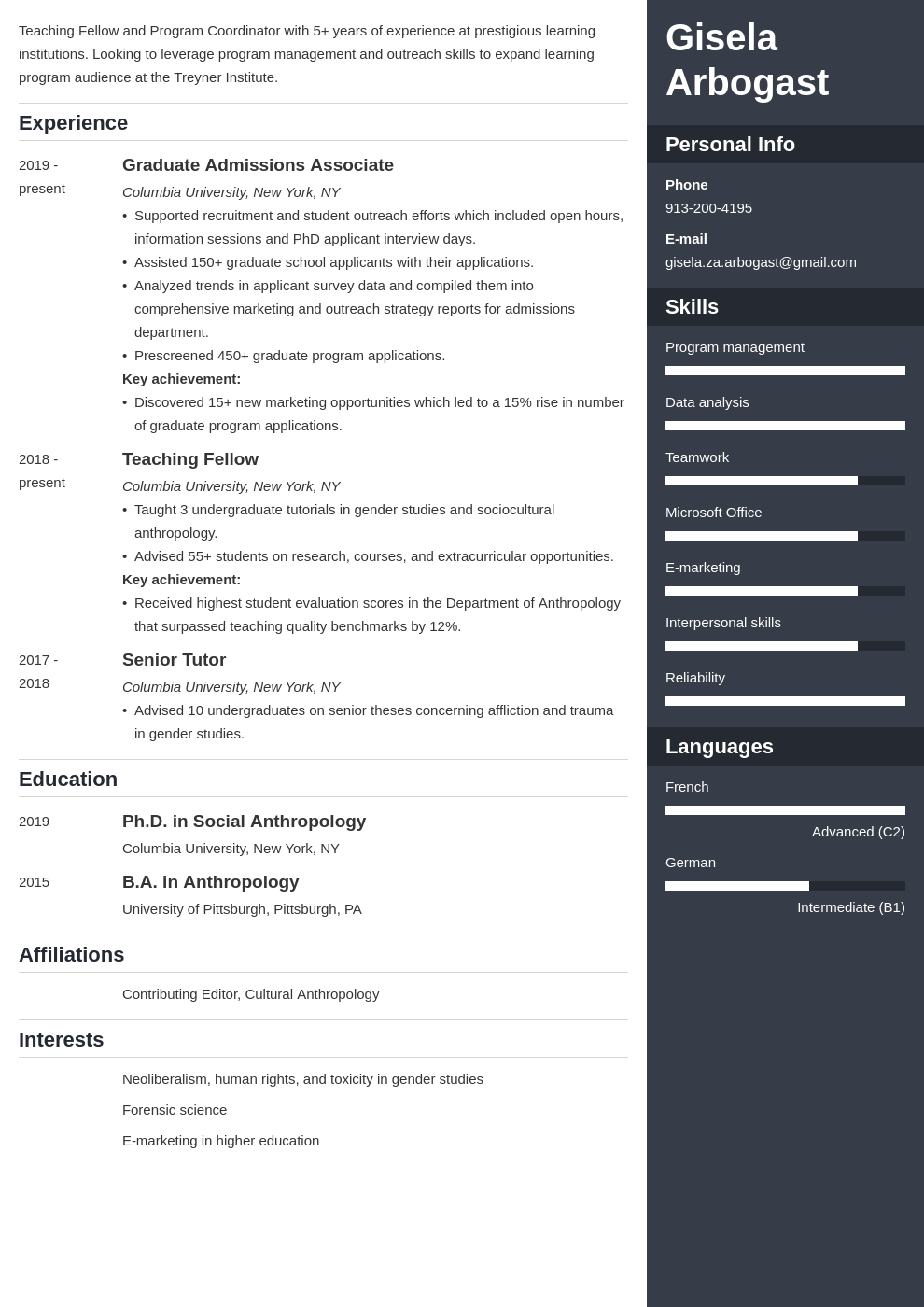 PhD Resume Example for Industry & Non-Academic Jobs