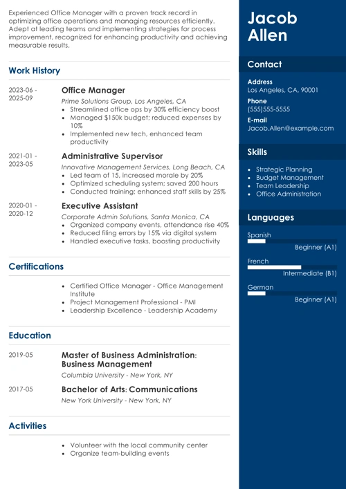 sample resume example