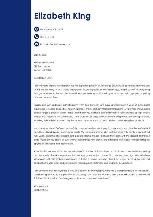 sample cover letter example