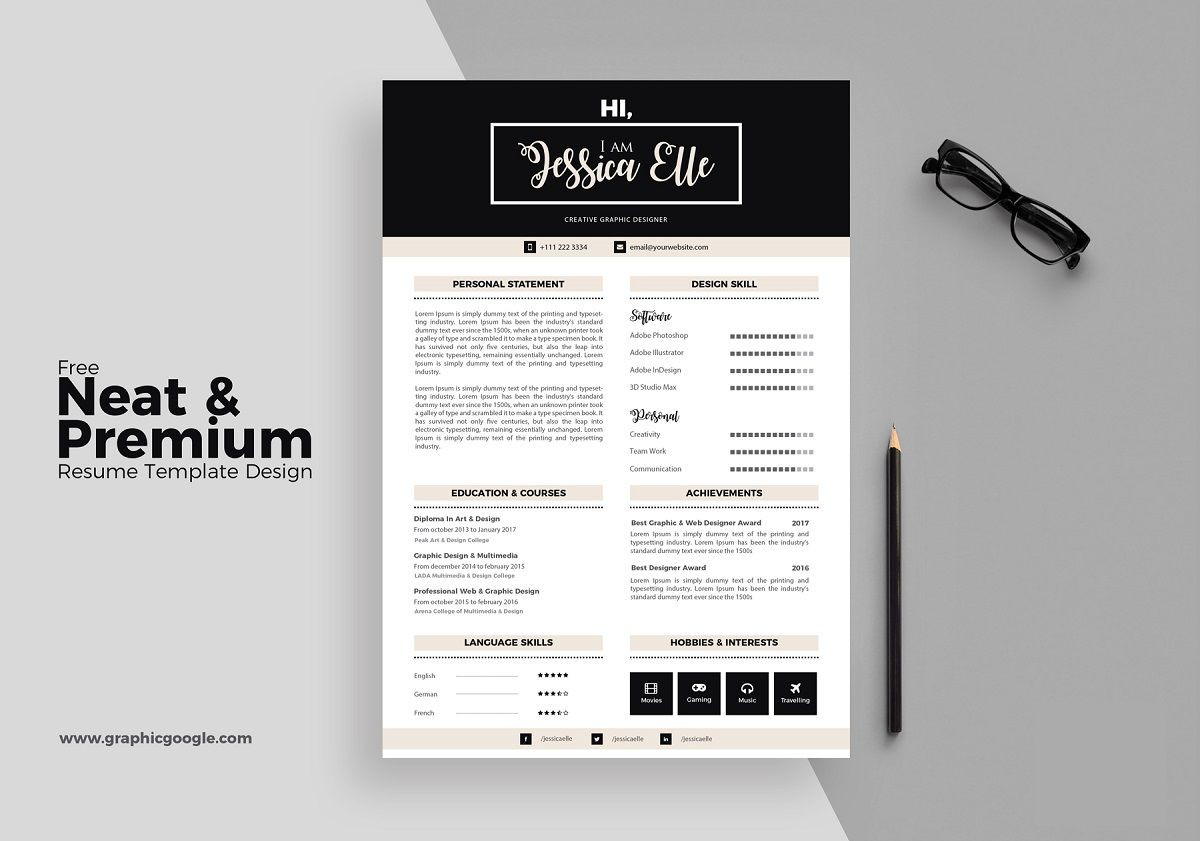 resume photoshop template free