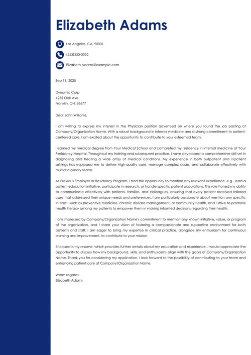 sample cover letter example