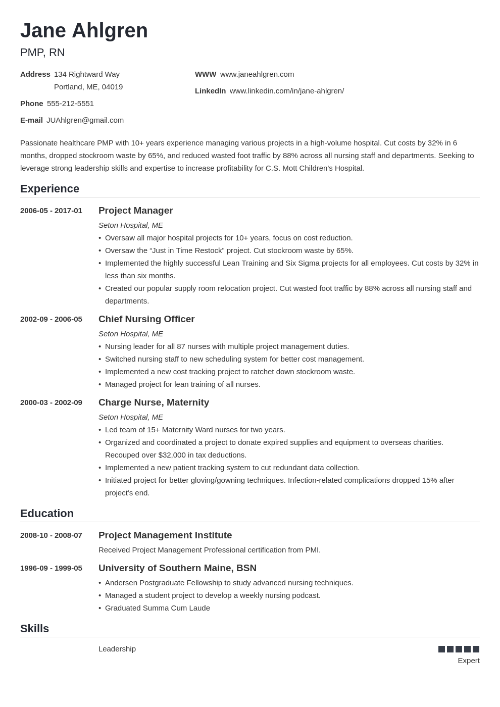 Create A Text Resume